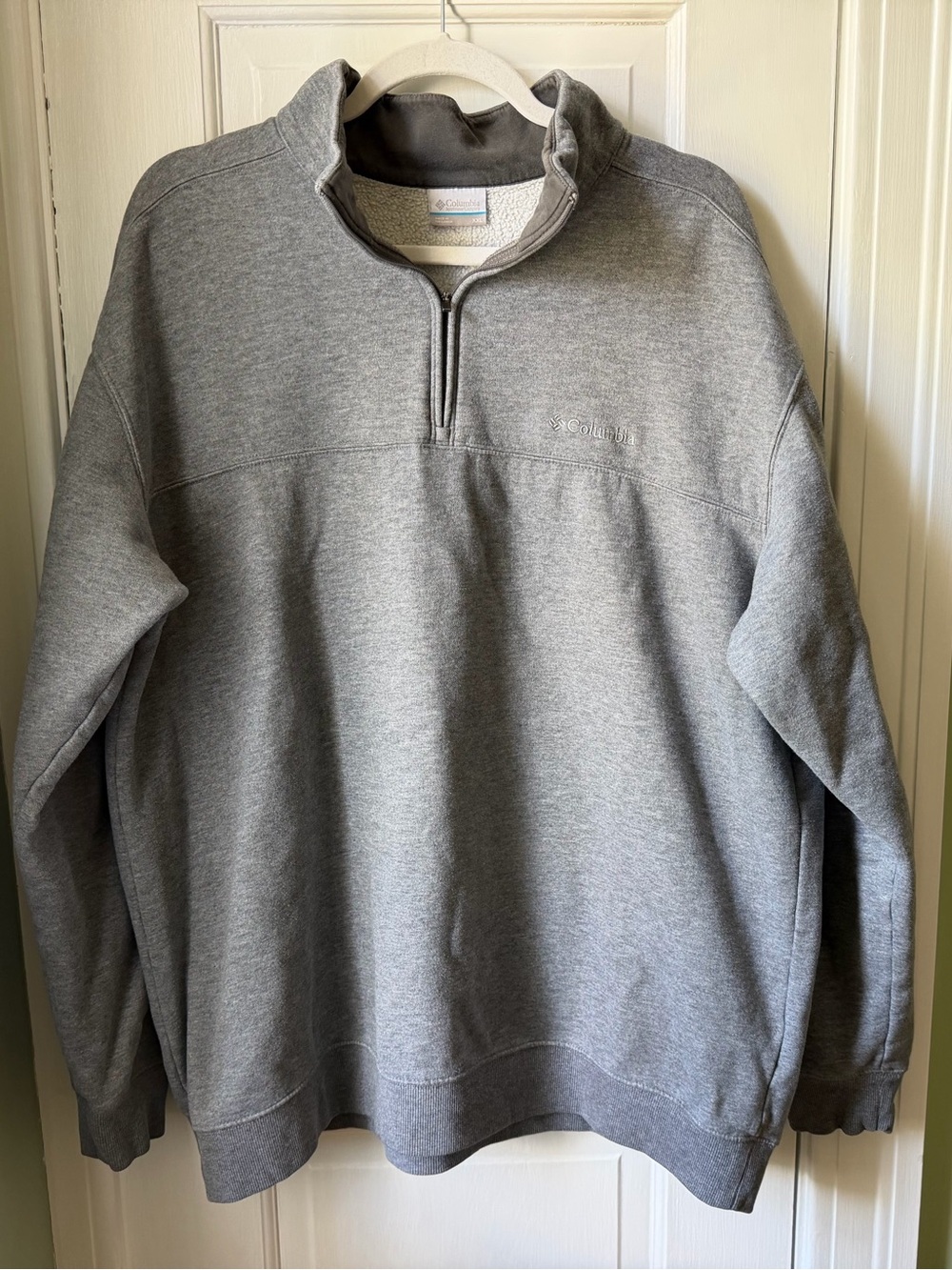 Columbia Men's Light Gray 1/4 Zip Sweatshirt in Size XXL